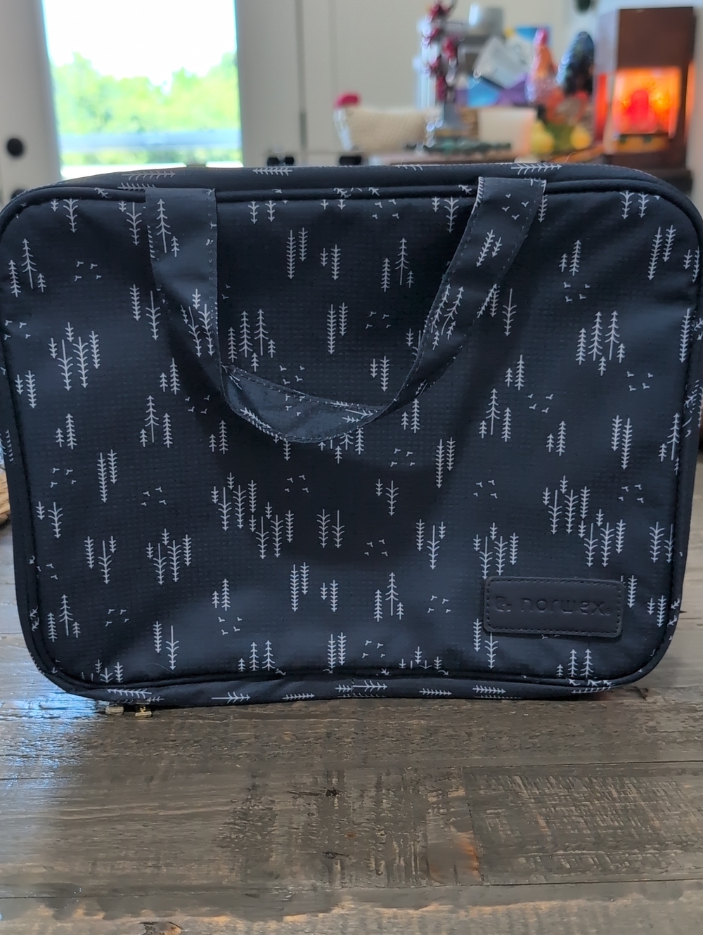Norwex Carryall Travel Bag - Deep Blue Tree / Woods Pattern